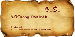 Vékony Dominik névjegykártya